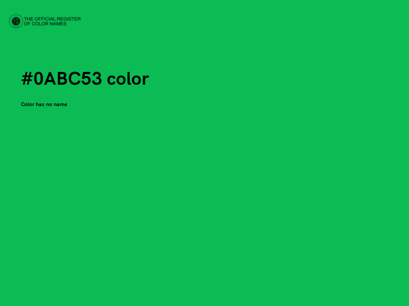 #0ABC53 color image