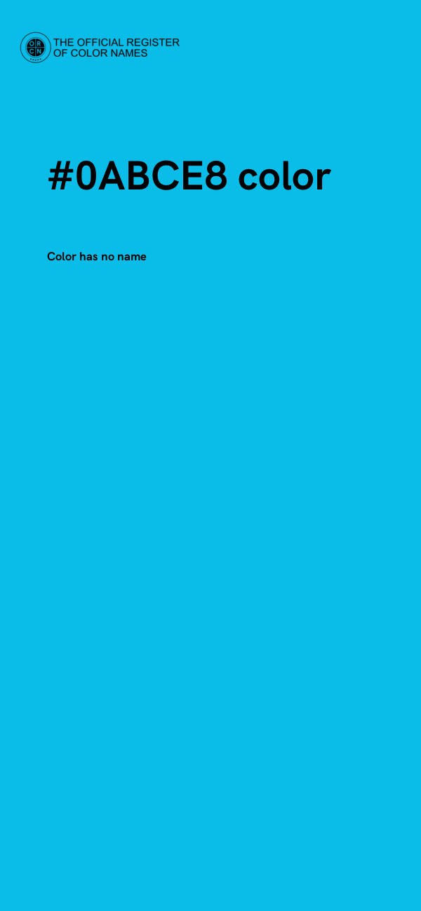 #0ABCE8 color image