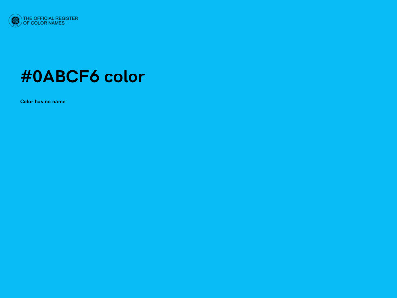 #0ABCF6 color image