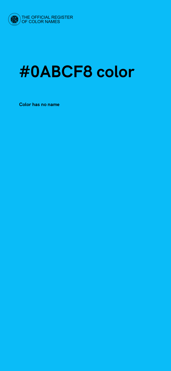 #0ABCF8 color image