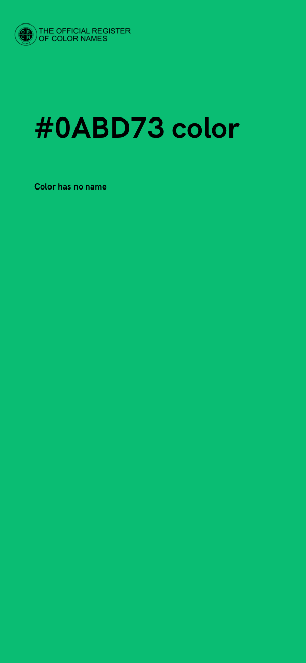 #0ABD73 color image