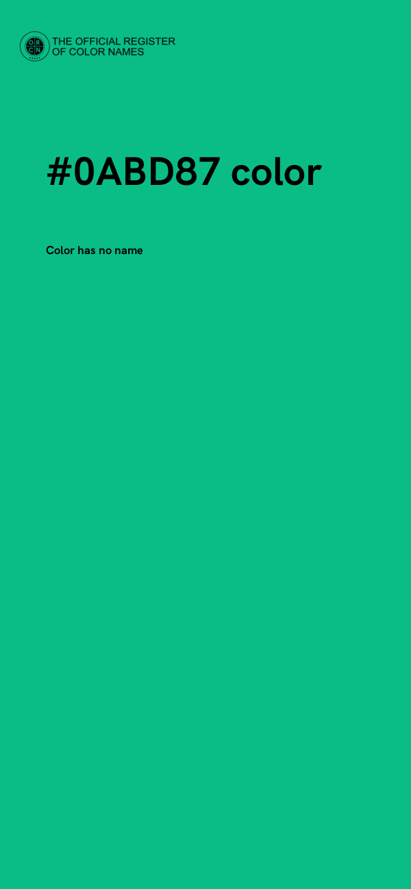 #0ABD87 color image