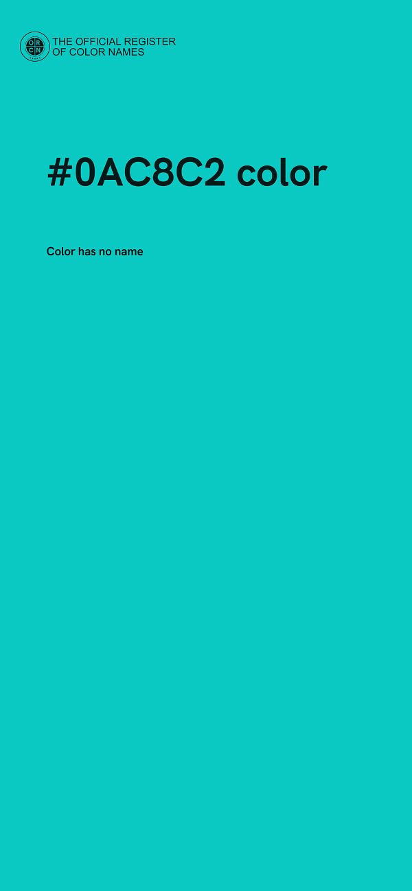 #0AC8C2 color image