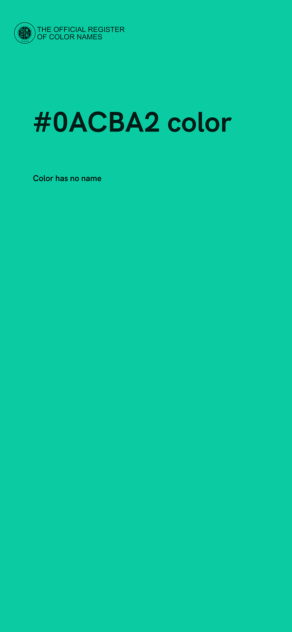#0ACBA2 color image
