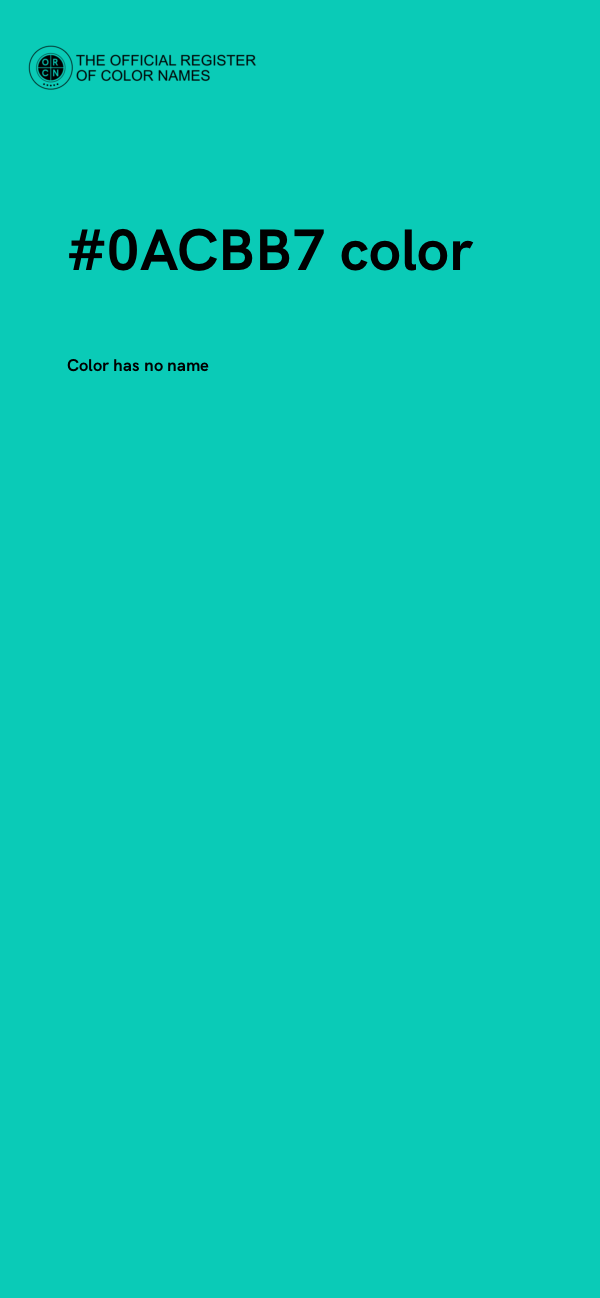 #0ACBB7 color image