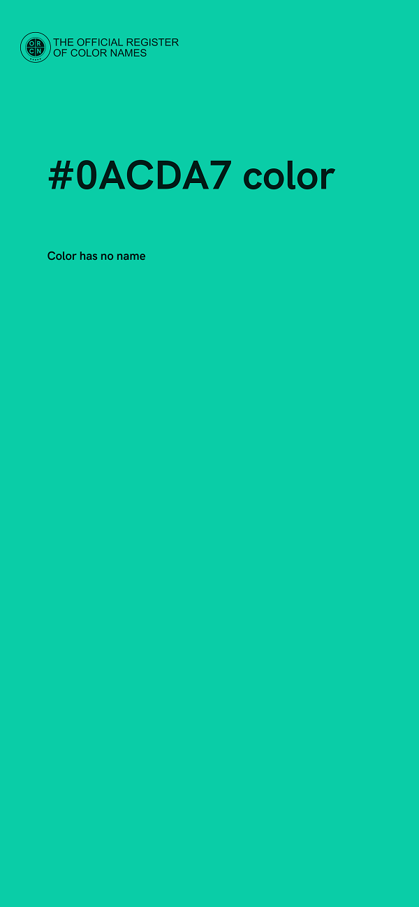 #0ACDA7 color image