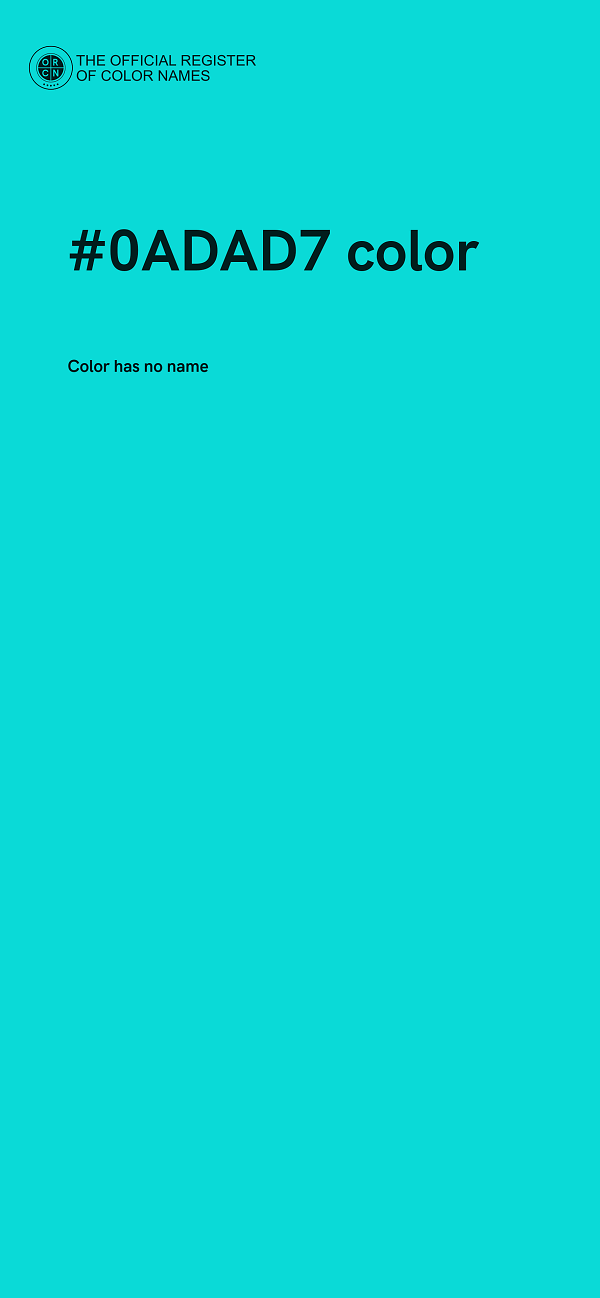 #0ADAD7 color image