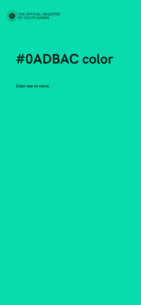 #0ADBAC color image