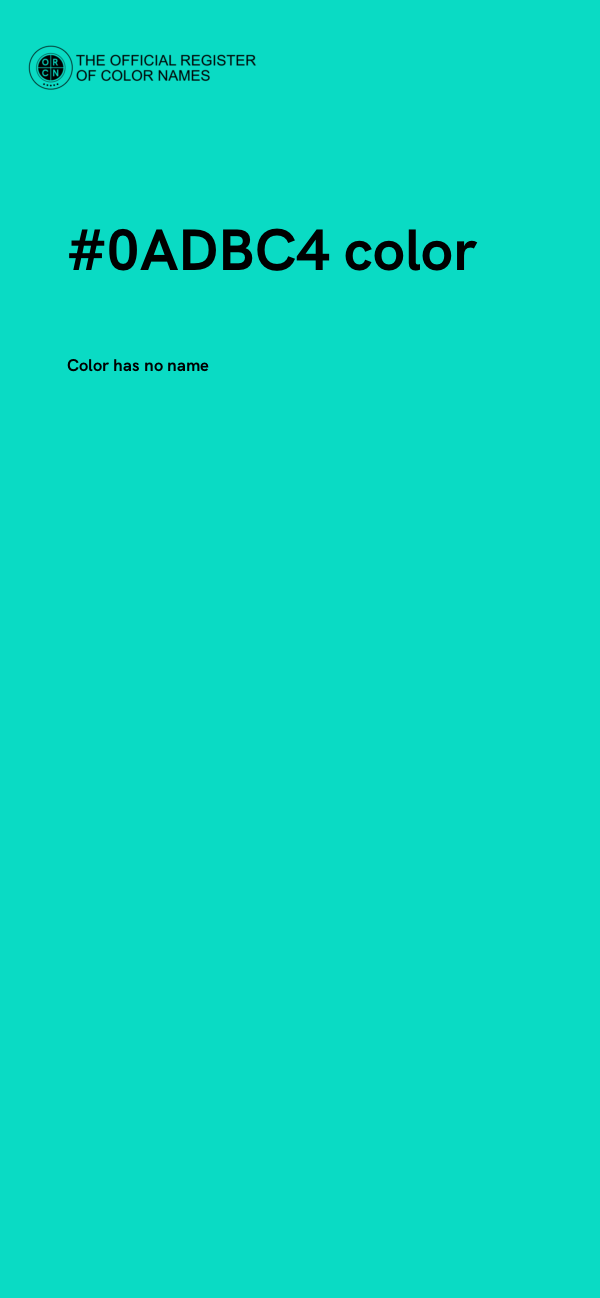 #0ADBC4 color image