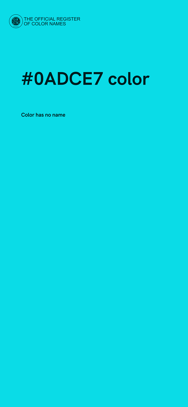 #0ADCE7 color image