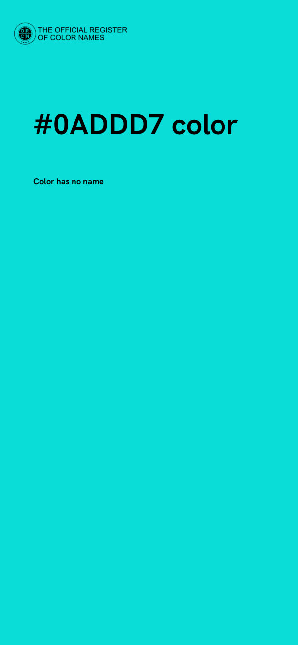 #0ADDD7 color image