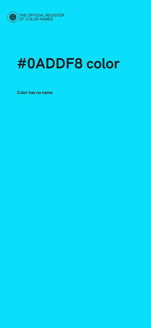 #0ADDF8 color image