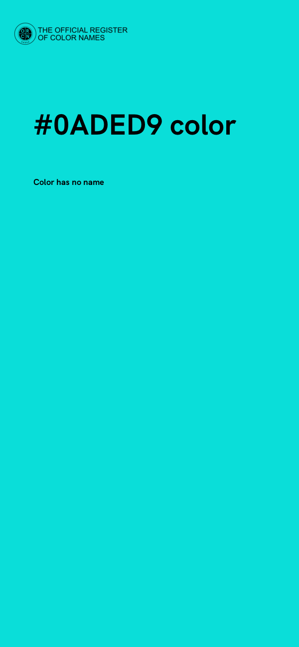 #0ADED9 color image