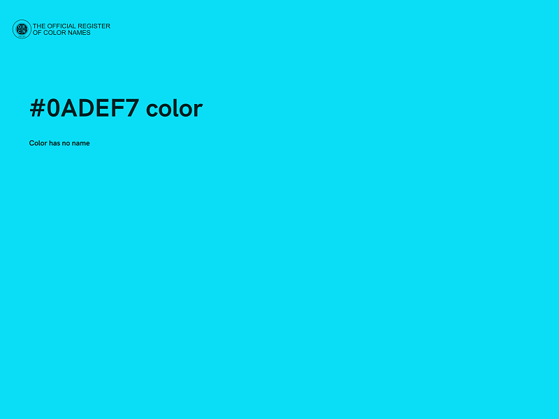 #0ADEF7 color image