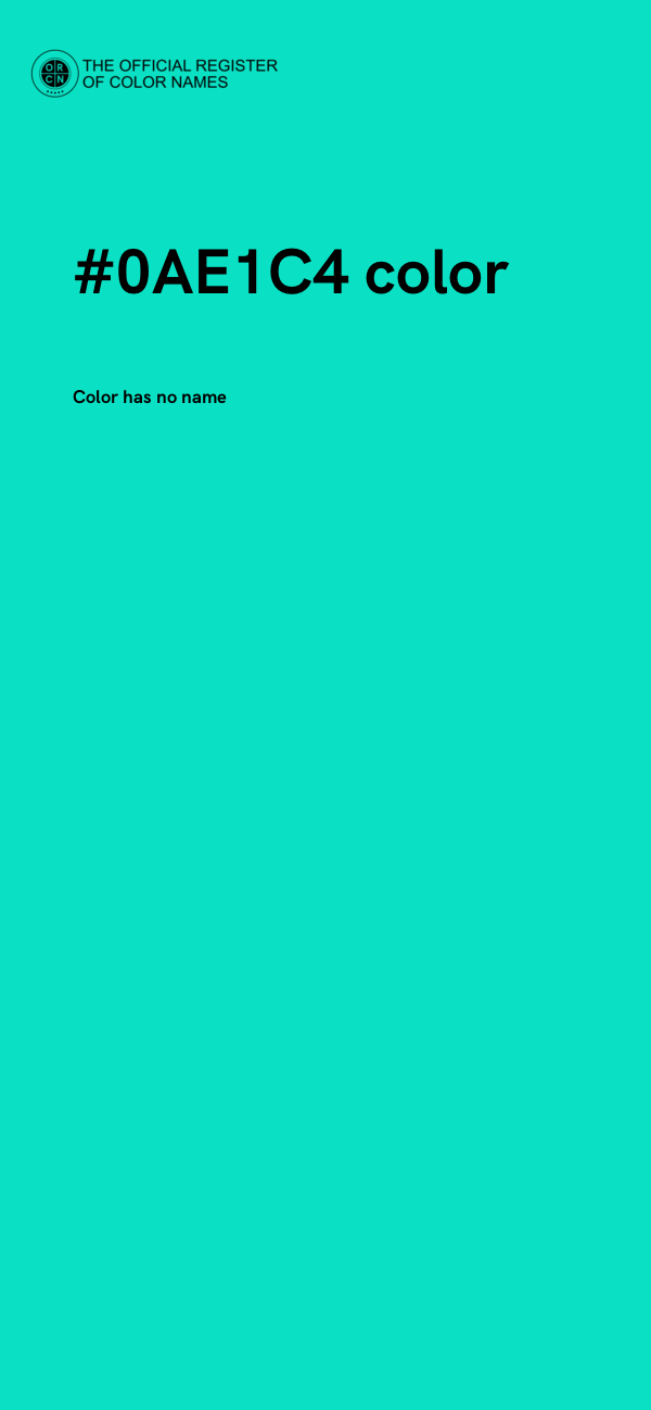#0AE1C4 color image