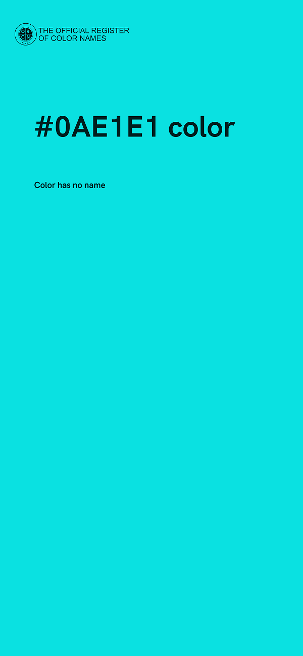#0AE1E1 color image