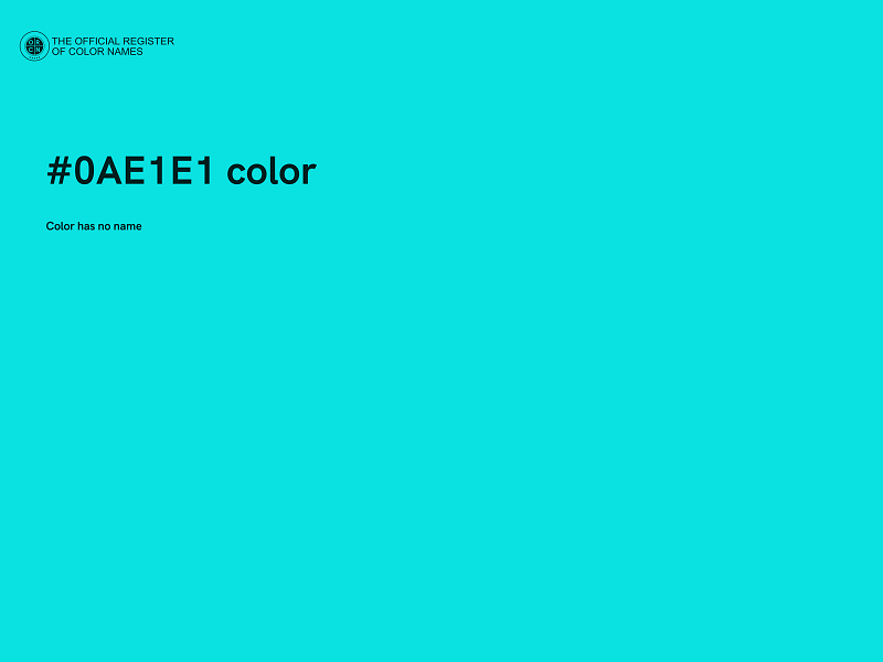 #0AE1E1 color image