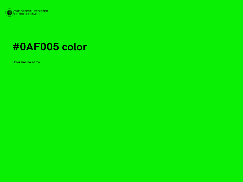 #0AF005 color image