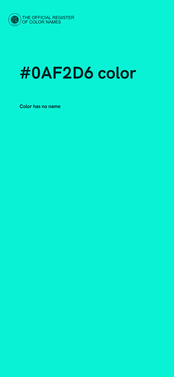 #0AF2D6 color image