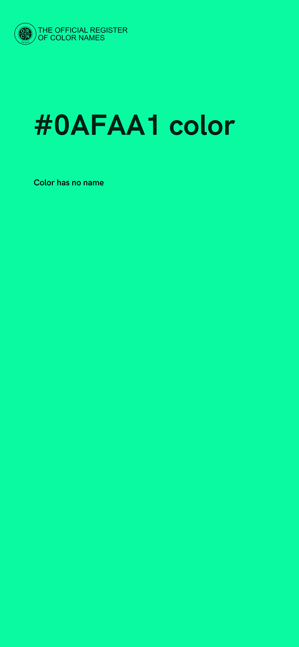 #0AFAA1 color image