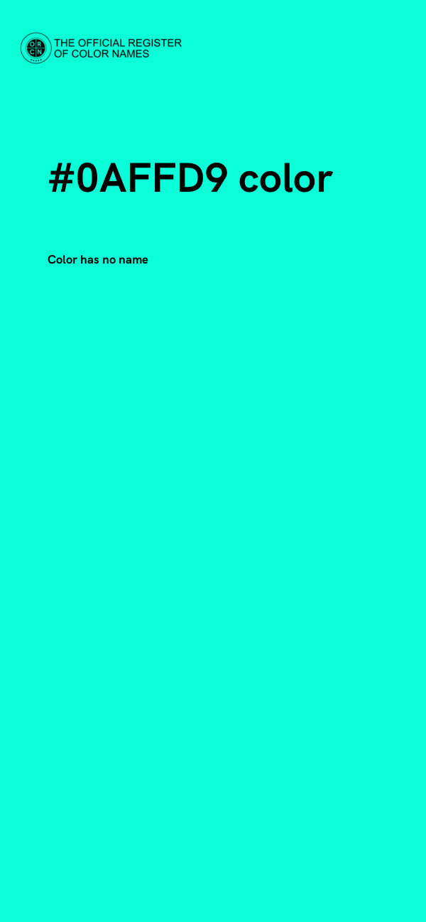 #0AFFD9 color image