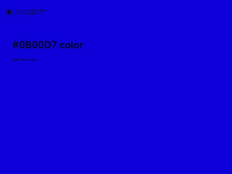 #0B00D7 color image