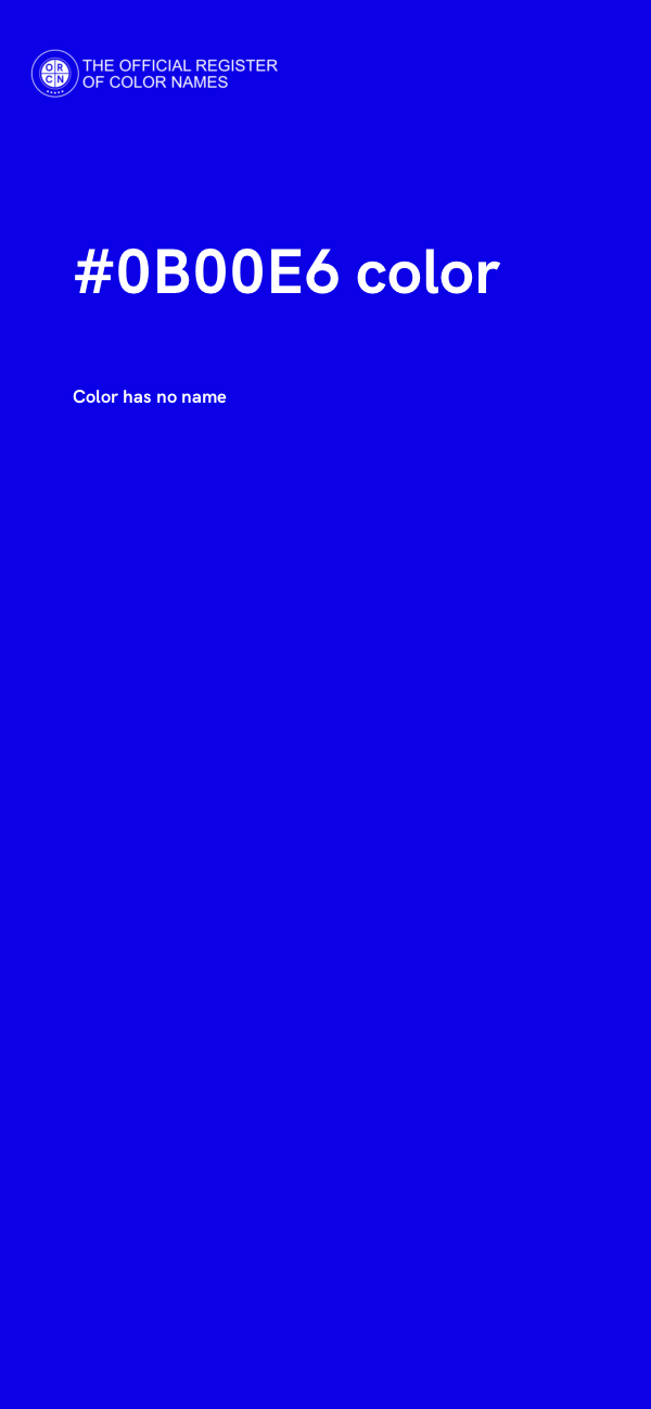 #0B00E6 color image