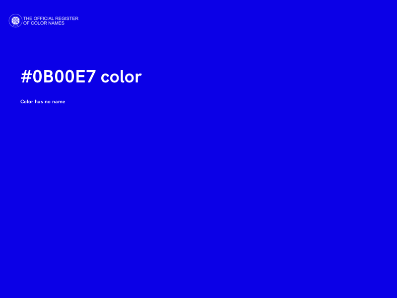 #0B00E7 color image