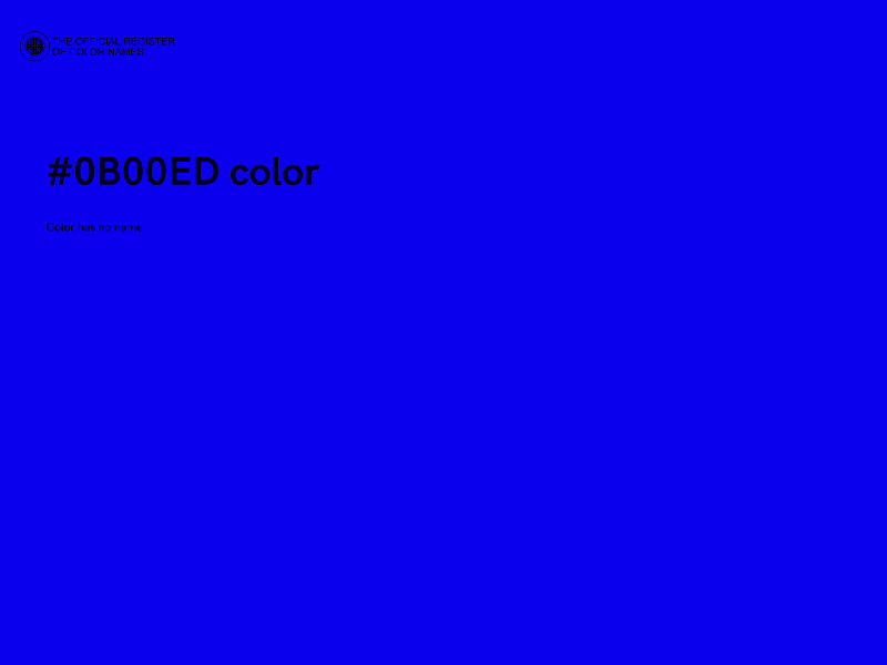 #0B00ED color image