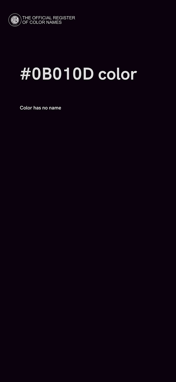 #0B010D color image
