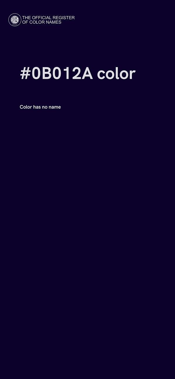 #0B012A color image