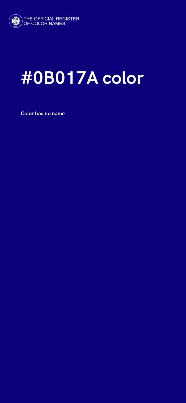 #0B017A color image