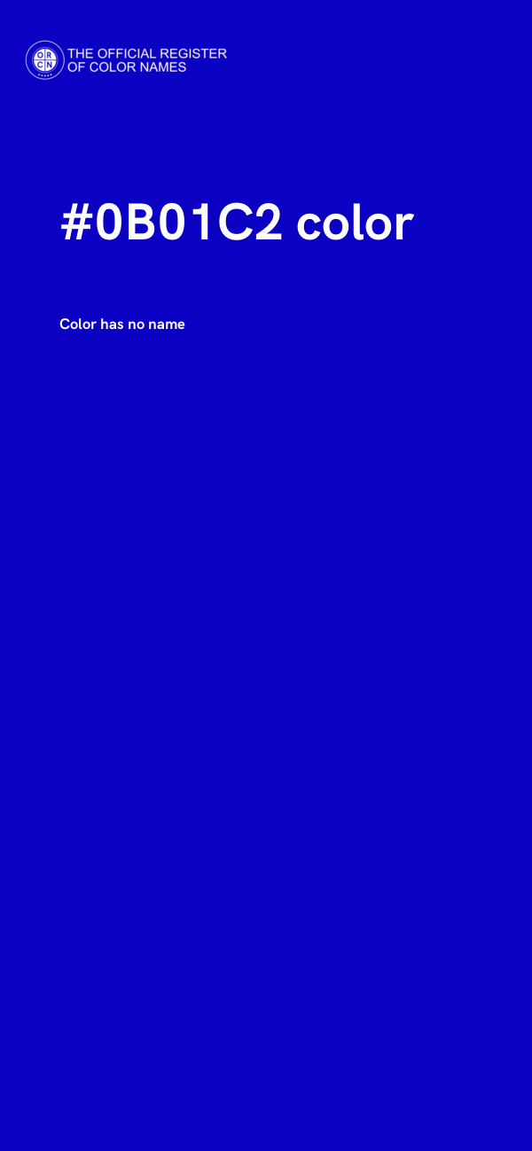 #0B01C2 color image