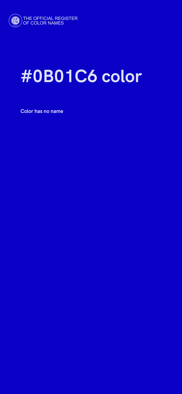 #0B01C6 color image