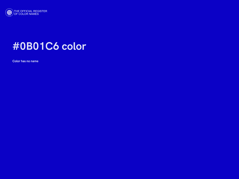 #0B01C6 color image