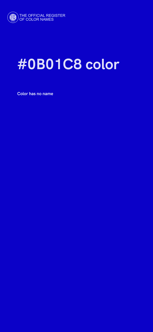 #0B01C8 color image