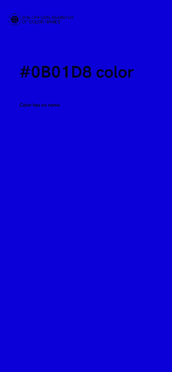 #0B01D8 color image