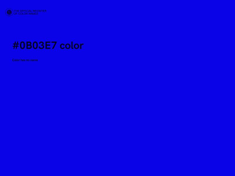 #0B03E7 color image