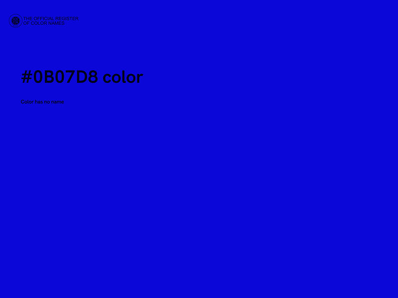 #0B07D8 color image