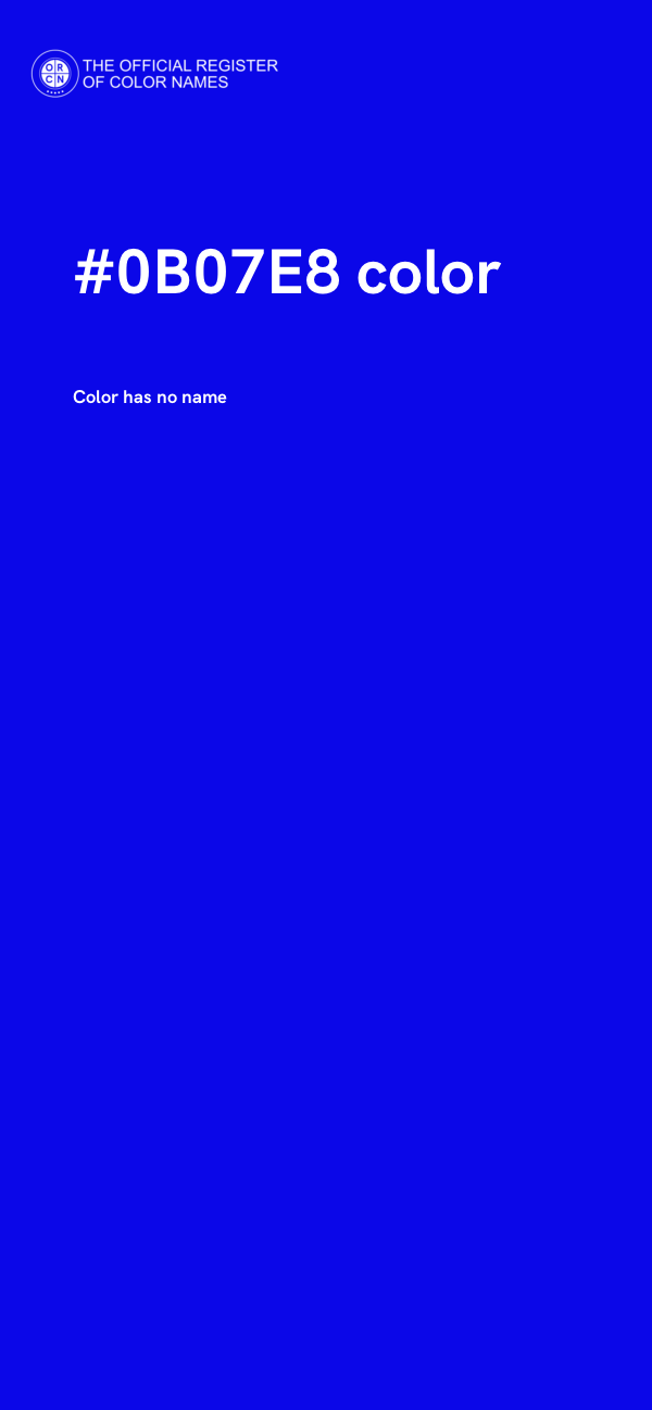 #0B07E8 color image