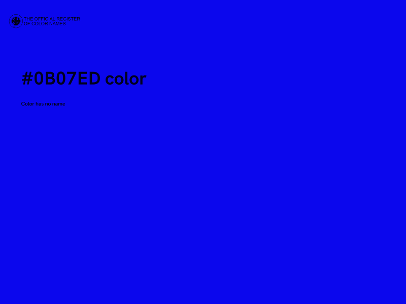 #0B07ED color image