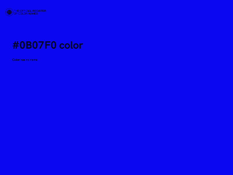 #0B07F0 color image