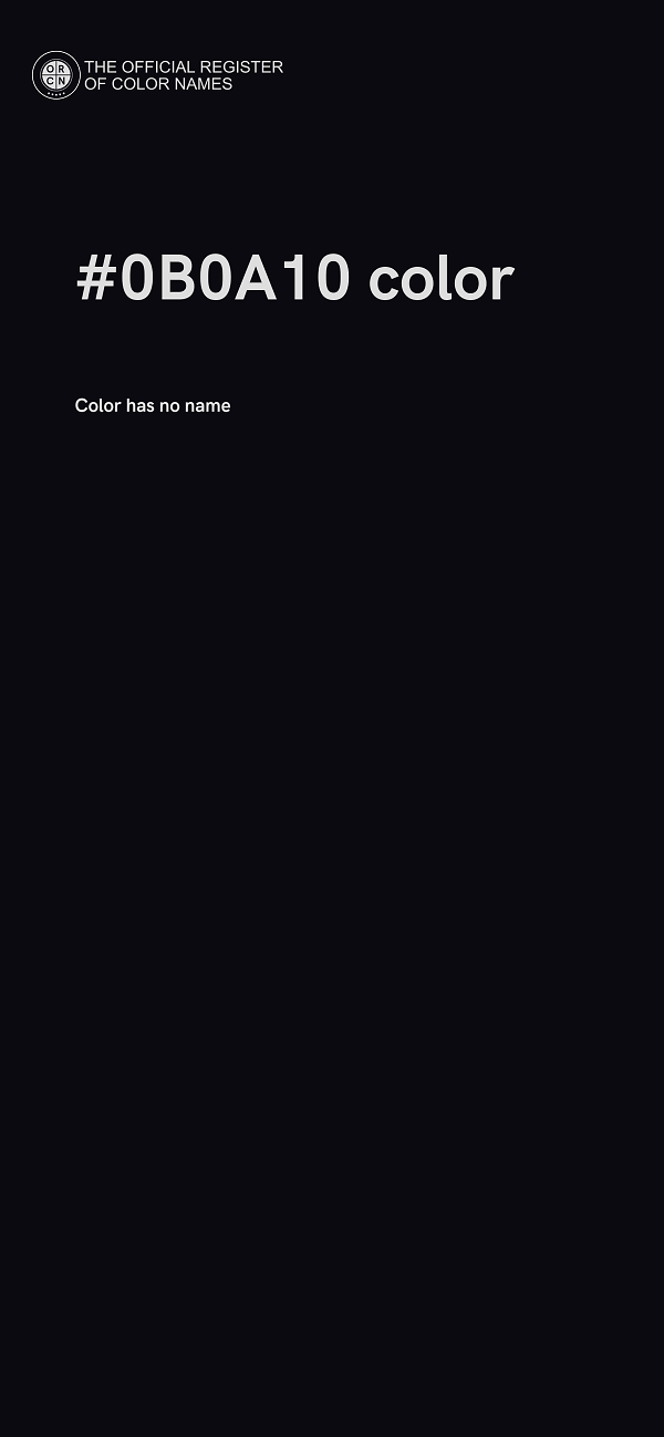 #0B0A10 color image