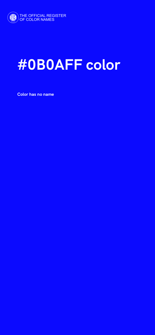 #0B0AFF color image