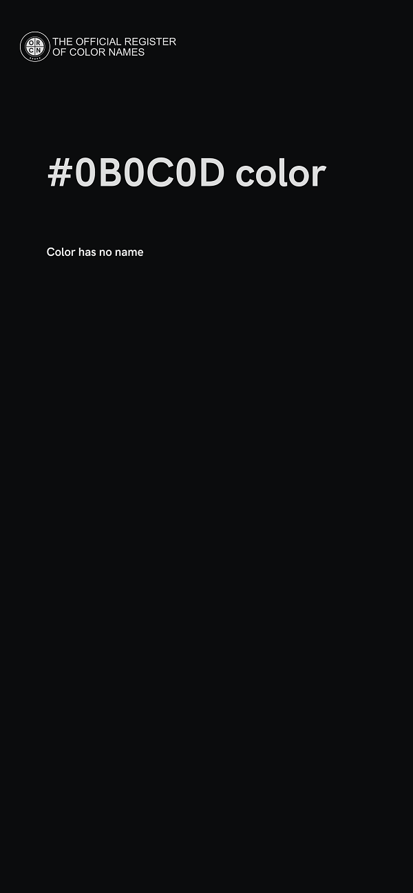 #0B0C0D color image