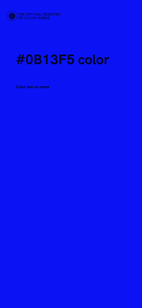 #0B13F5 color image