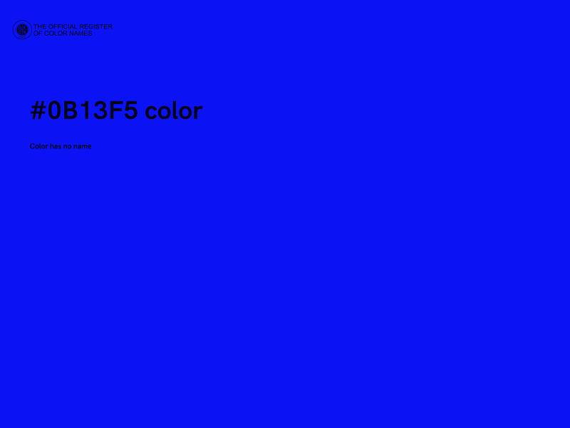 #0B13F5 color image