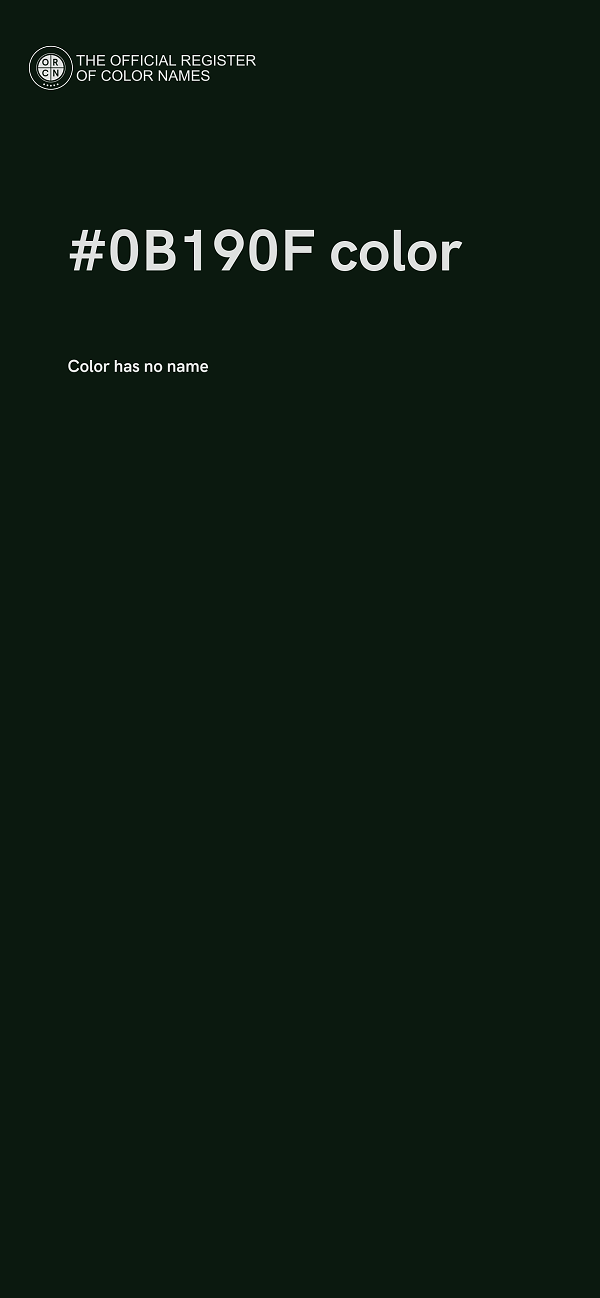 #0B190F color image