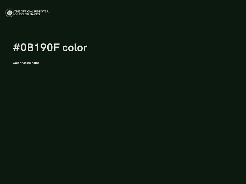 #0B190F color image