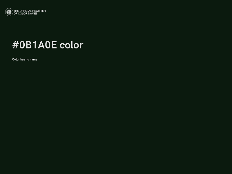 #0B1A0E color image